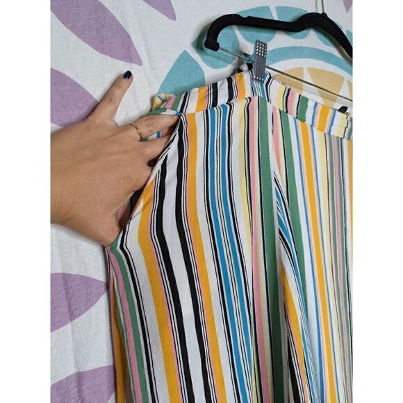 TORRID MULTI STRIPE OFF-SHOULDER GAUZE SKIRT SET SIZE 3 - Picture 9 of 10